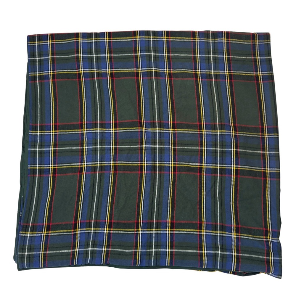 Pottery Barn Stewart Plaid Duvet and Shams in Green Multi Queen - Picture 11 of 11